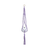 Macrame Hanger Self Watering Set - Lavender Purple + Designer White