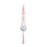 Macrame Hanger Self Watering Set - Rose Quartz + Ocean Blue